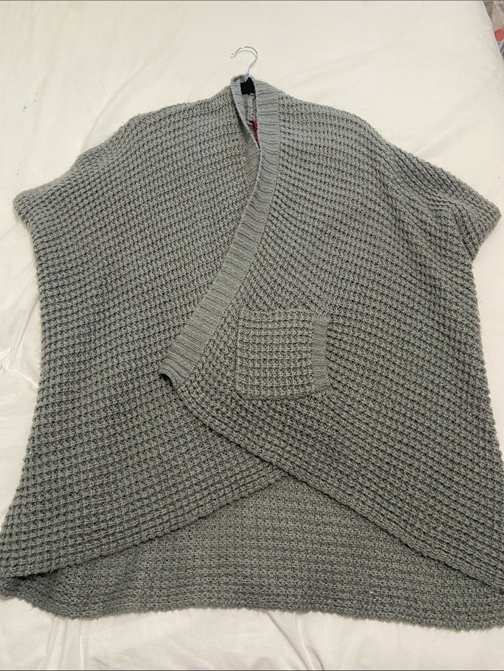 Element Gray Chunky Knit Shawl Poncho